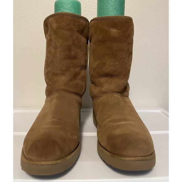 UGG Amie Classic Women's Size 8 Chestnut Suede Shearling Low Wedge Boots 1013428 - Picture 3 of 15
